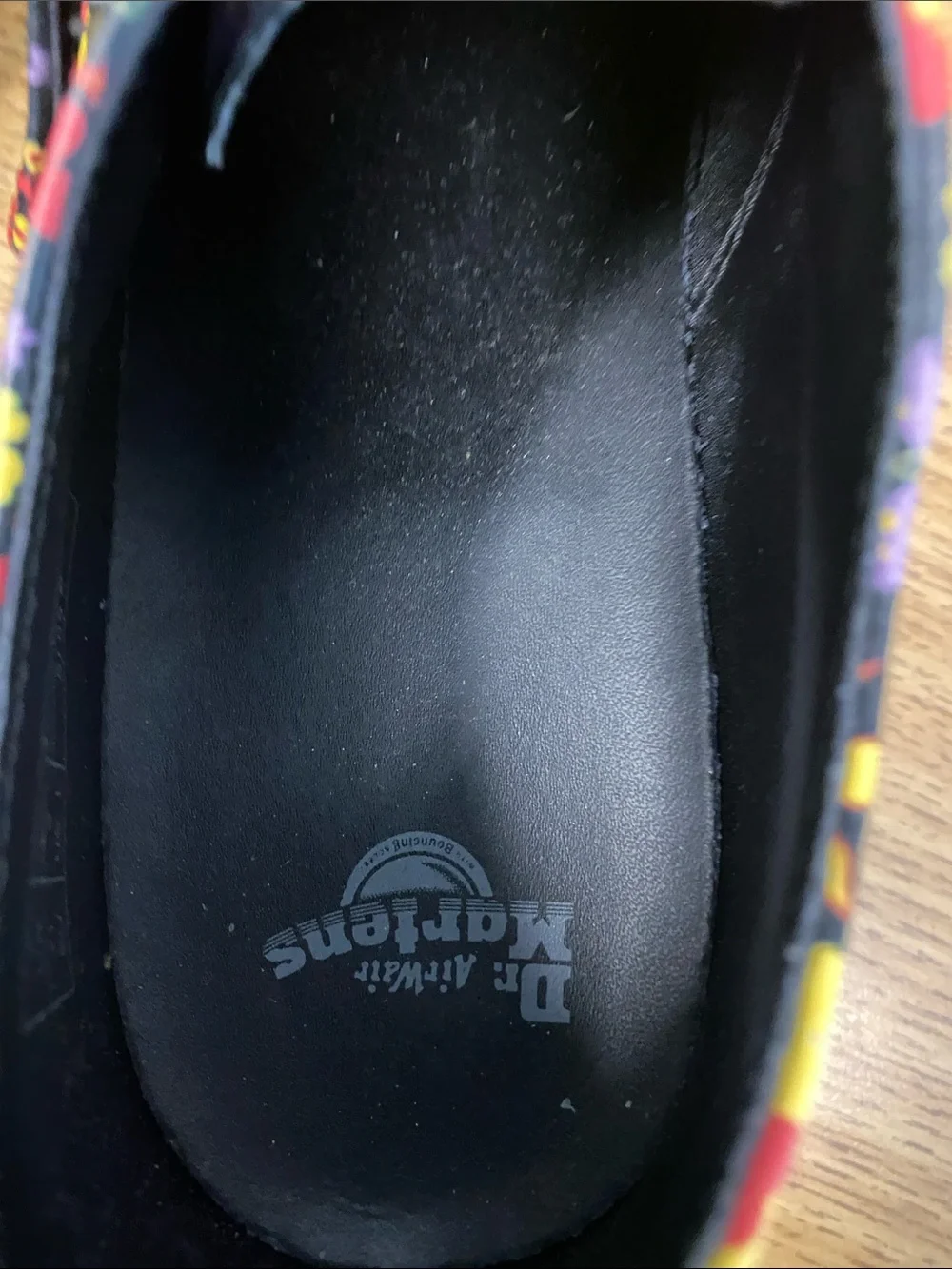 Dr. Martens Women’s Floral Black Leather Buckle Shoes